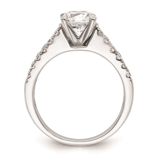 14K White Gold 2-Row Peg Set 5/8 carat Diamond Semi-mount Engagement Ring