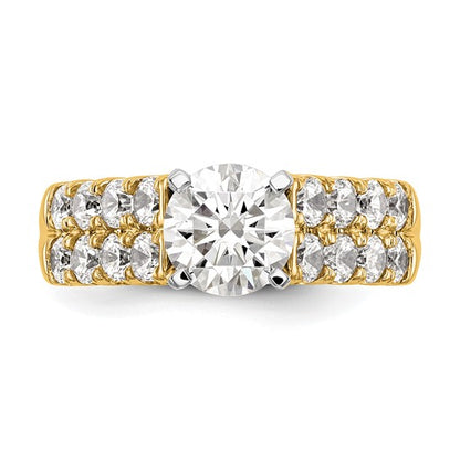 14K Yellow Gold Diamond Peg Set Semi-mount Engagement Ring