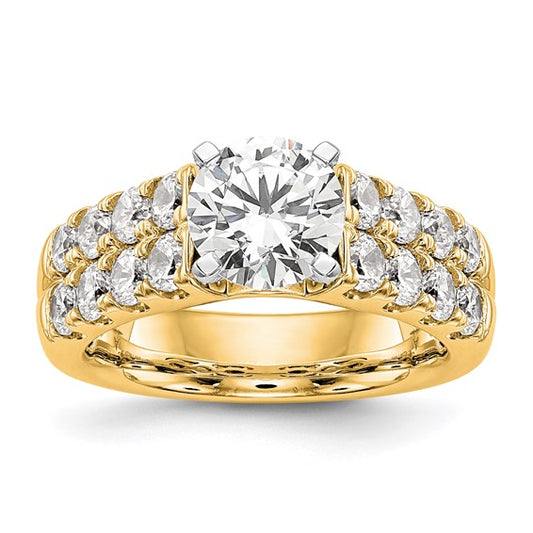 14K Lab Grown Diamond VS/SI GH, Peg Semi-mount Engagement Ring