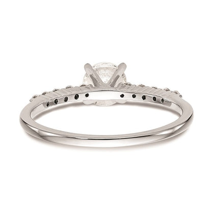 14K White Gold Peg Set 1/5 carat Diamond Semi-mount Engagement Ring