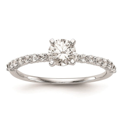 14K White Gold Peg Set 1/5 carat Diamond Semi-mount Engagement Ring
