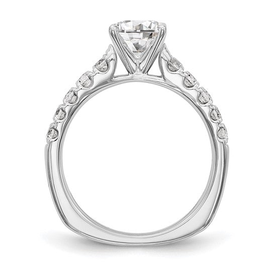 True Origin 14K White Gold 1/2 carat Lab Grown Diamond VS/SI D E F Semi Mount Peg Set Ring