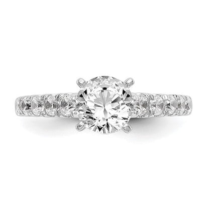 True Origin 14K White Gold 1/2 carat Lab Grown Diamond VS/SI D E F Semi Mount Peg Set Ring