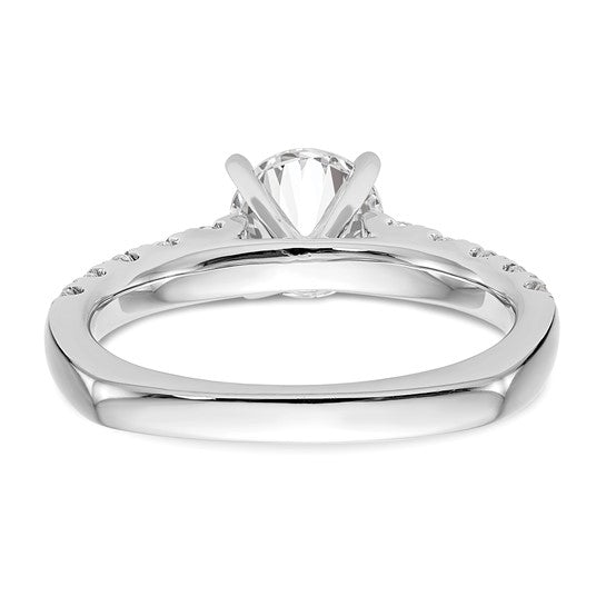 True Origin 14K White Gold 1/2 carat Lab Grown Diamond VS/SI D E F Semi Mount Peg Set Ring