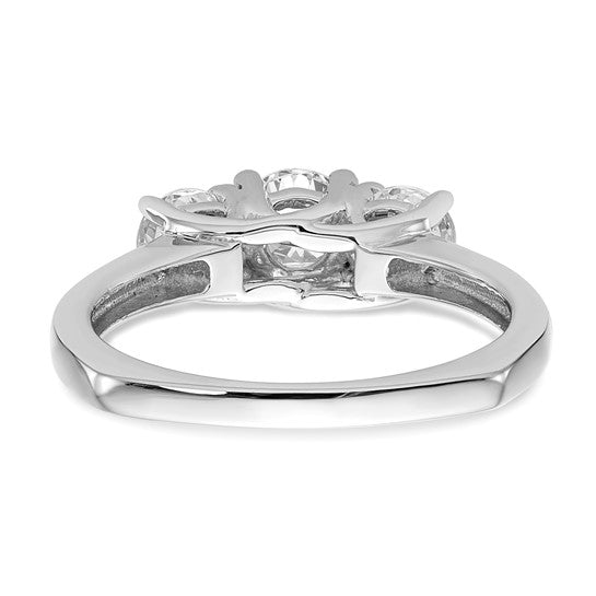 True Origin 14K White Gold 1/2 carat Lab Grown Diamond VS/SI D E F Semi Mount Peg Set Ring