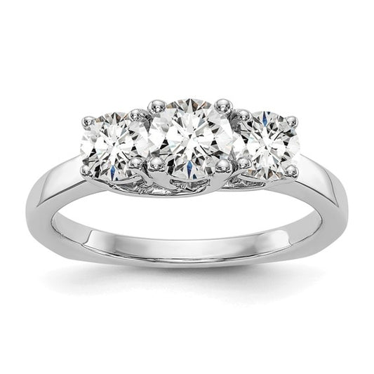 True Origin 14K White Gold 1/2 carat Lab Grown Diamond VS/SI D E F Semi Mount Peg Set Ring