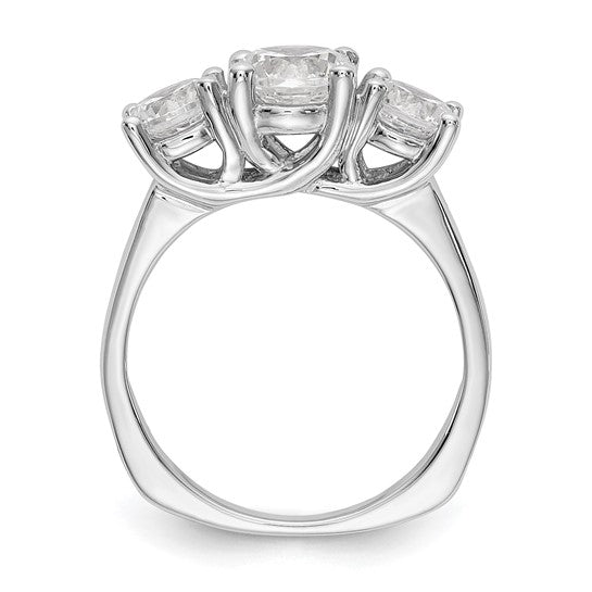 True Origin 14K White Gold 1/2 carat Lab Grown Diamond VS/SI D E F Semi Mount Peg Set Ring