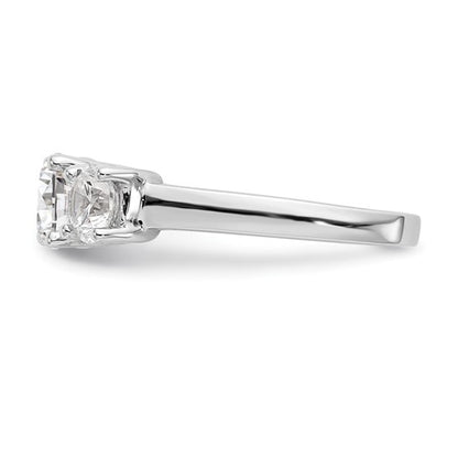 True Origin 14K White Gold 1/2 carat Lab Grown Diamond VS/SI D E F Semi Mount Peg Set Ring