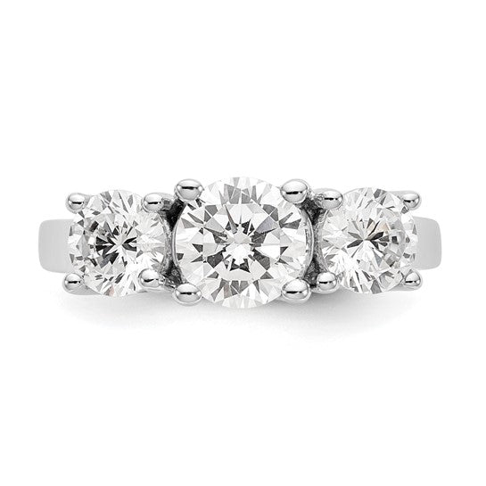 True Origin 14K White Gold 1/2 carat Lab Grown Diamond VS/SI D E F Semi Mount Peg Set Ring