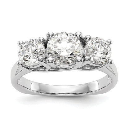 True Origin 14K White Gold 1/2 carat Lab Grown Diamond VS/SI D E F Semi Mount Peg Set Ring