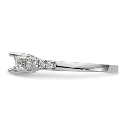 14K White Gold Lab Grown Diamond VS/SI GH, 3-Stone Complete Eng Ring