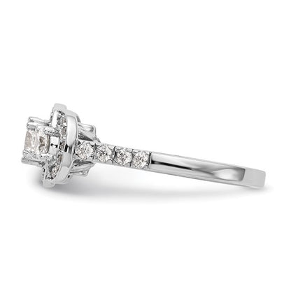 14K White Gold 3-Stone Diamond Semi-Mount Engagement Ring