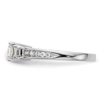 14K White Gold 3-Stone Diamond Semi-Mount Engagement Ring