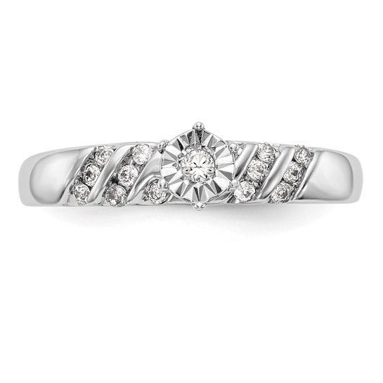 10K White Gold Complete Diamond Trio Engagement Ring