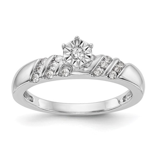 10K White Gold Complete Diamond Trio Engagement Ring