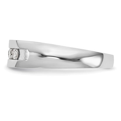 14K White Gold 5-Stone Diamond Men's Channel Band