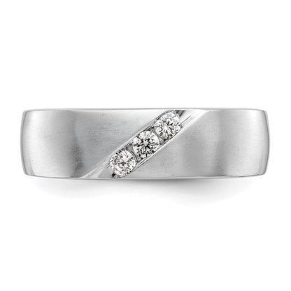 True Origin 14K White Gold Men's 1/5 carat Lab Grown Diamond VS/SI D E F Band