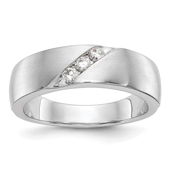 True Origin 14K White Gold Men's 1/5 carat Lab Grown Diamond VS/SI D E F Band