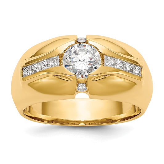 14K Diamond Men's Semi Mount Band