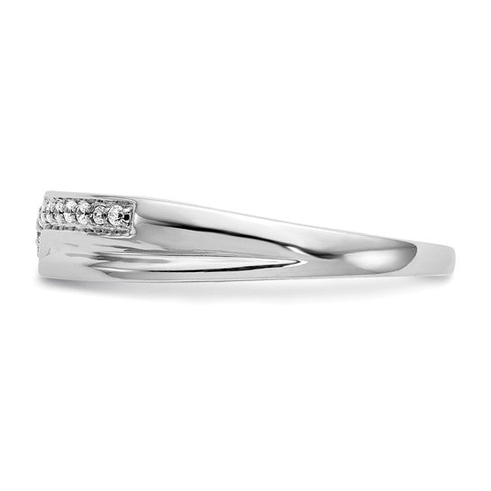 14K White Gold 1/10 carat Diamond Complete Men's Band