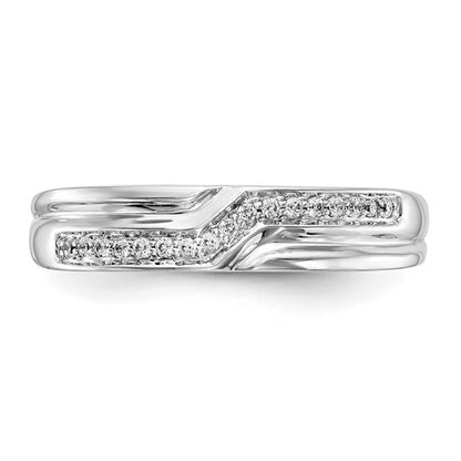 14K White Gold 1/10 carat Diamond Complete Men's Band