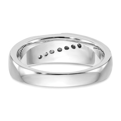 True Origin 14K White Gold Men's 1/4 carat Lab Grown Diamond VS/SI D E F Brushed and Polished Band