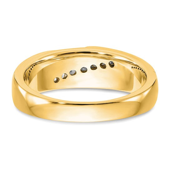 True Origin 14K Men's 1/4 carat Lab Grown Diamond VS/SI D E F Brushed and Polished Band