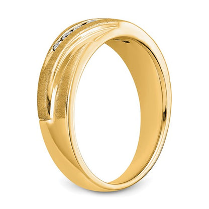 True Origin 14K Men's 1/4 carat Lab Grown Diamond VS/SI D E F Brushed and Polished Band