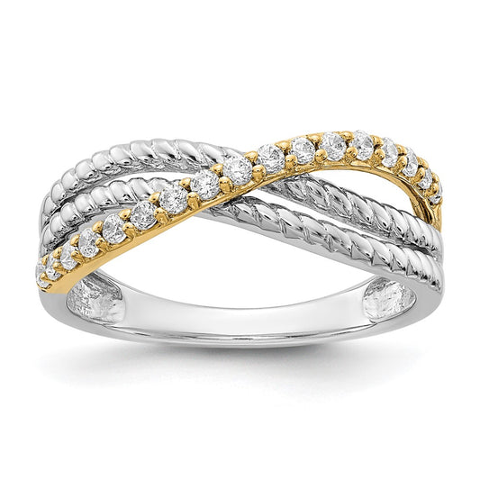 14k Two-tone Diamond Fancy Ring