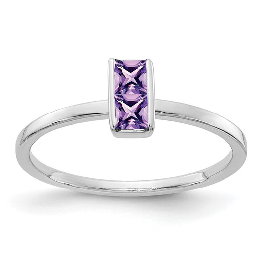 14k White Gold Amethyst Ring