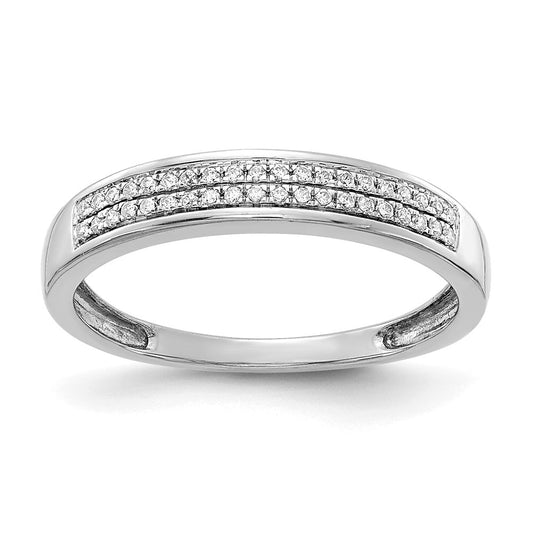 14k White Gold 2-row Diamond Band