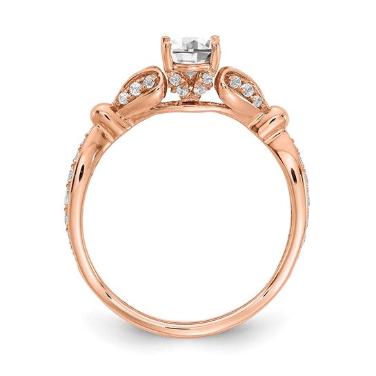 14k Rose Gold Diamond Semi-mount Engagement Ring