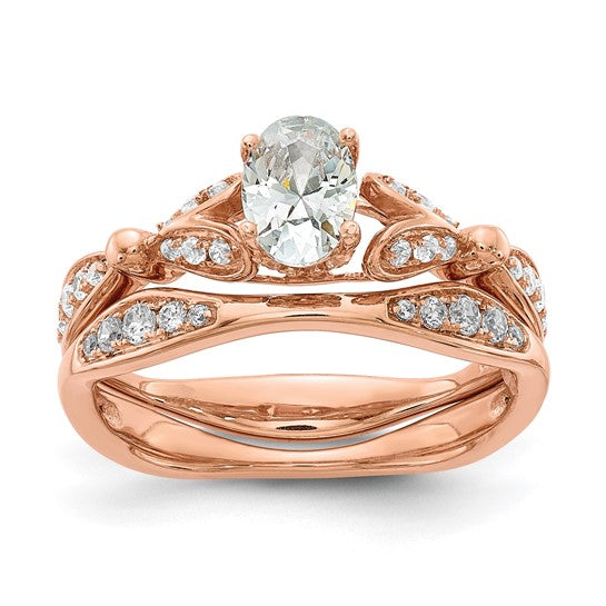 14k Rose Gold Diamond Semi-mount Engagement Ring