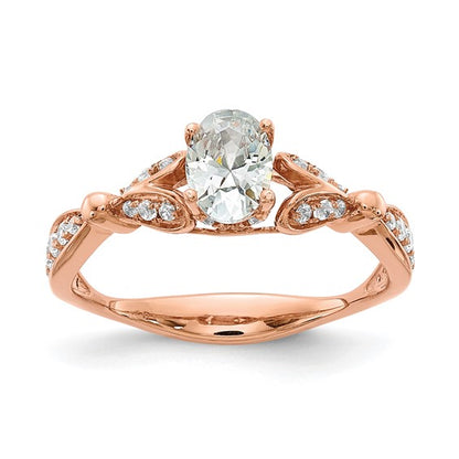 14k Rose Gold Diamond Semi-mount Engagement Ring