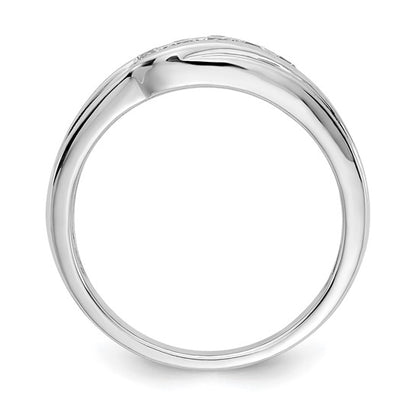 14k White Gold Diamond 5-stone Mens Ring