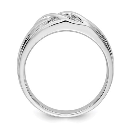 14k White Gold Diamond Mens Ring