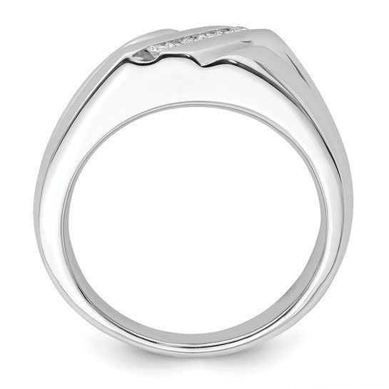 14k White Gold Lab Grown Diamond Men's Ring