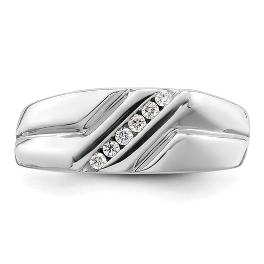 14k White Gold Lab Grown Diamond Men's Ring