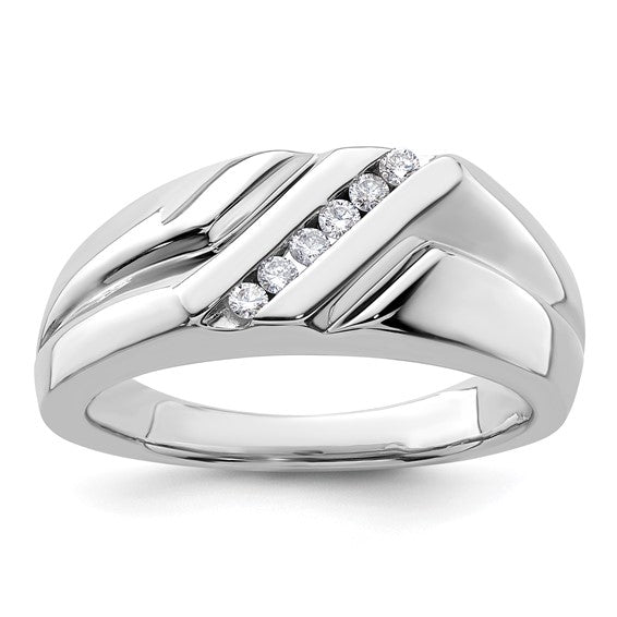 14k White Gold Lab Grown Diamond Men's Ring