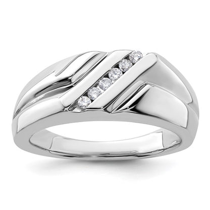 14k White Gold Lab Grown Diamond Men's Ring