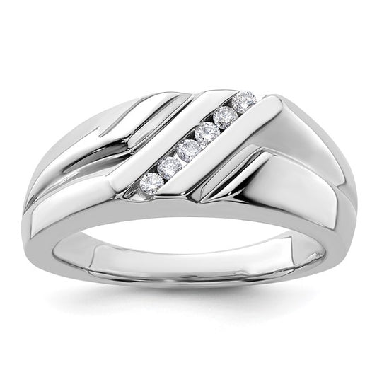 14k White Gold Lab Grown Diamond Men's Ring
