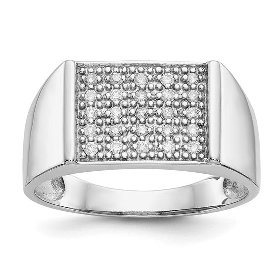 14K White Gold Lab Grown Diamond Men's Ring