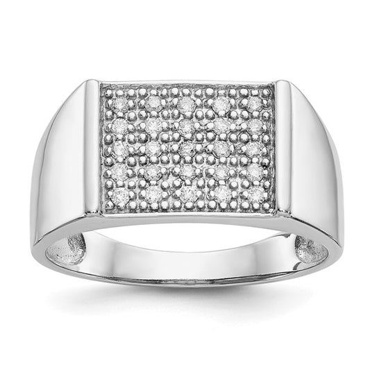 14K White Gold Lab Grown Diamond Men's Ring