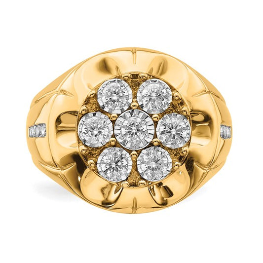 14k Diamond Mens Ring