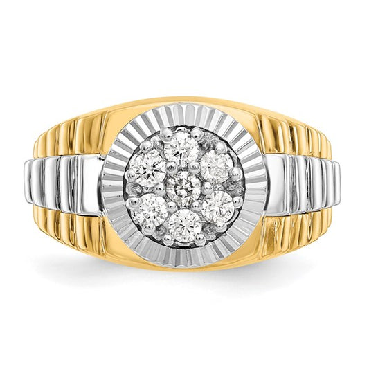 14k Yellow AA Diamond men's ring