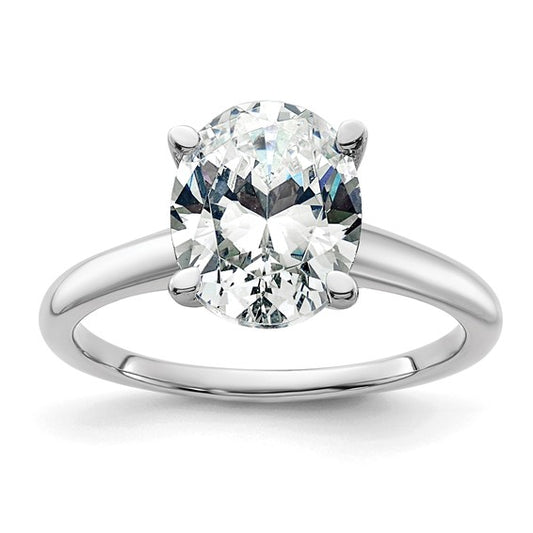 14kw 3ct. D E F Pure Light Oval Moissanite Solitaire Ring