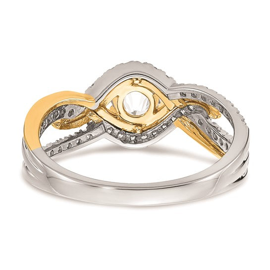 14k Two-tone Gold Diamond Semi-mount Engagement Ring