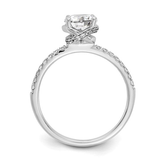 14k White Gold Diamond Semi-Mount Engagement Ring