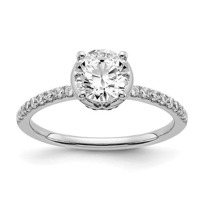 14k White Gold Diamond Semi-Mount Engagement Ring