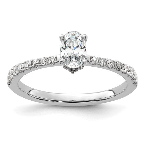 14kw Lab Grown Diamond VS/SI GH S/M Oval Engagement Ring